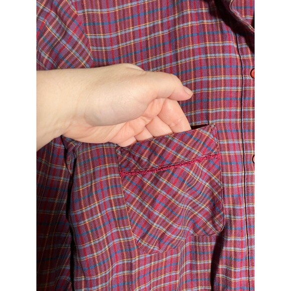 Vintage 70s Levi's Plaid Button Up Shirt Levi Strauss & Co Embroidered Women's 8 - Picture 3 of 13
